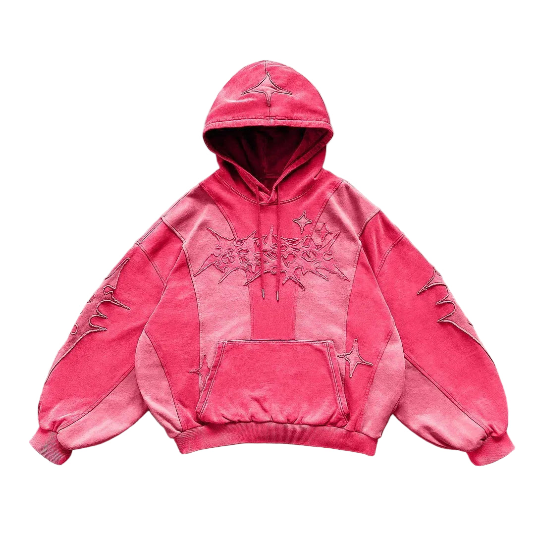 Hot Pink Vintage Oversized Hoodie