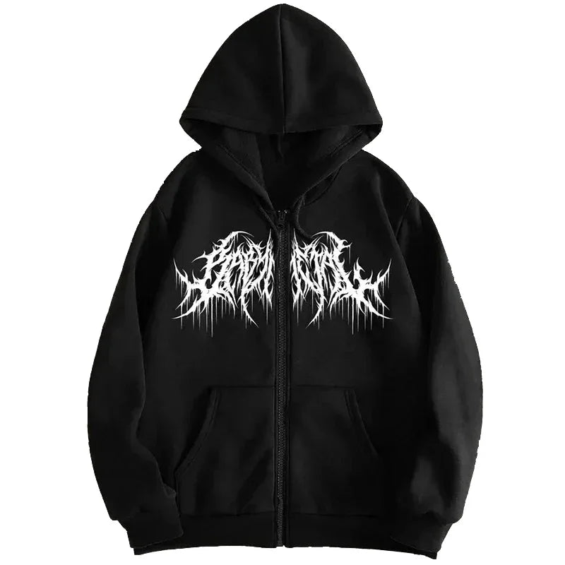 Zip Up Graphic Hoodie
